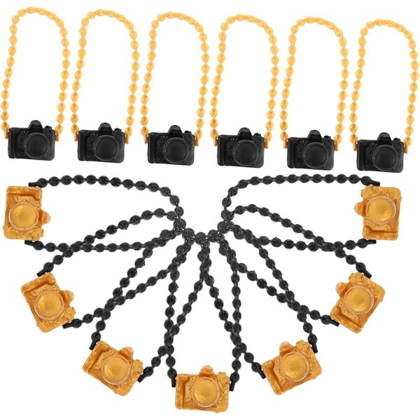 ORFOFE 60 pezzi mini fotocamera giocattolo con catenella per casa delle bambole