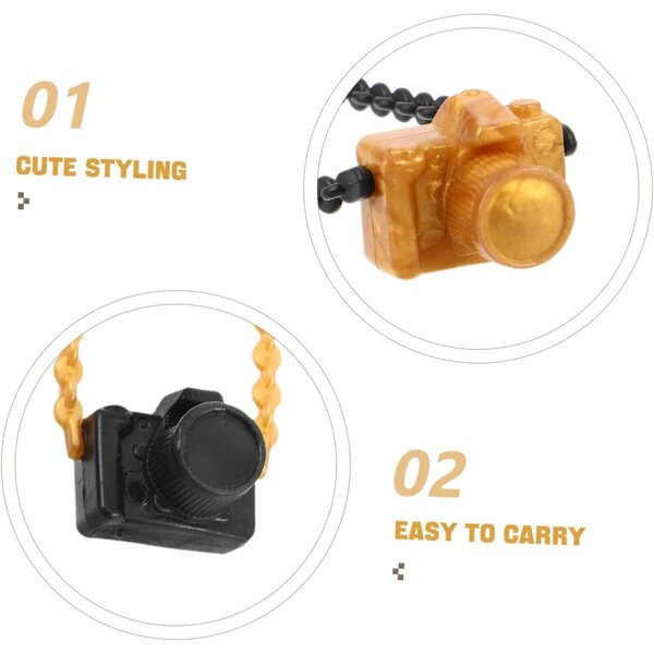 ORFOFE 60 pezzi mini fotocamera giocattolo con catenella per casa delle bambole