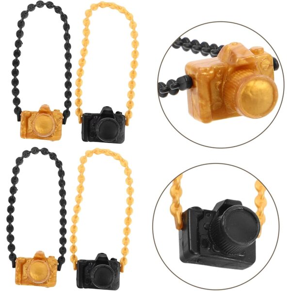 ORFOFE 60 pezzi mini fotocamera giocattolo con catenella per casa delle bambole
