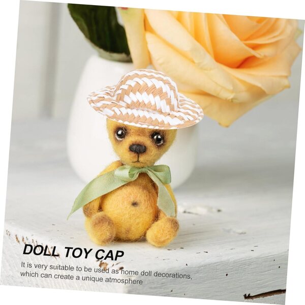 Gewebte Mini-Strohhüte für Puppen, 20 Stück 5 cm – Basteldekorationen