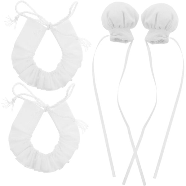 Set 2 Cappelli da Cuoco Miniatura e Fazzoletti per Bambole - Accessori Gioco Ruolo