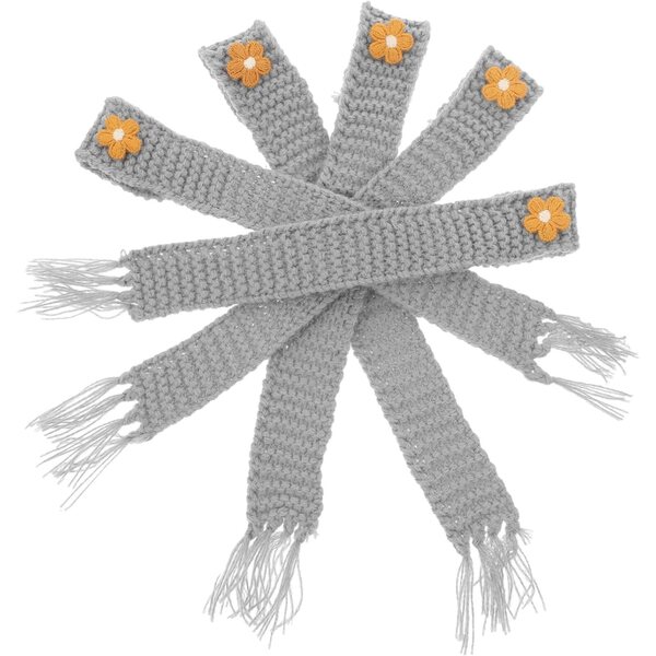ERINGOGO Graue dekorative Mini-Schals, 5 Stück, aus verstellbarem Garn zum Basteln