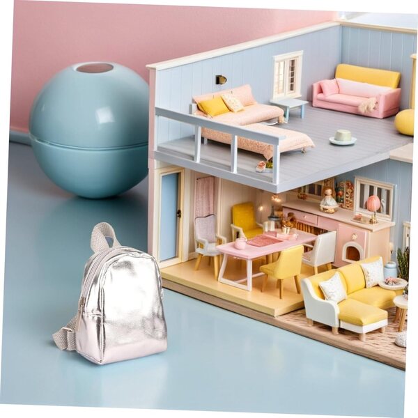 Set 2 Zaini Miniature per Bambole, Leggeri e Resistenti, Accessori per Casa delle Bambole