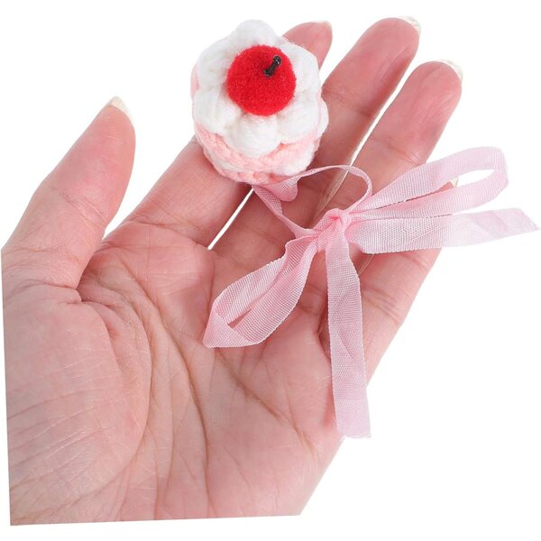 HEMOTON Cappello all'uncinetto per bambole 10-17 cm, forma torta festa decorativa