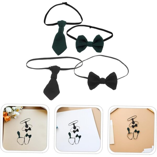Gatuida set 4 cravatte miniatura per bambole, accessorio tessuto decorativo casa delle bambole