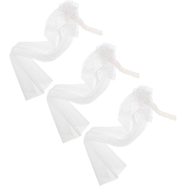 3 Brautaccessoires für Puppen aus Tüll und Spitze, Miniatur-Kopfschmuck zum Thema Hochzeit