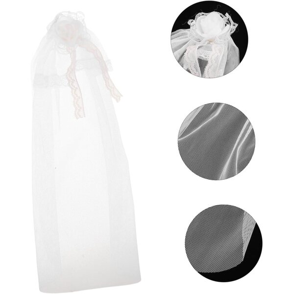 3 Brautaccessoires für Puppen aus Tüll und Spitze, Miniatur-Kopfschmuck zum Thema Hochzeit