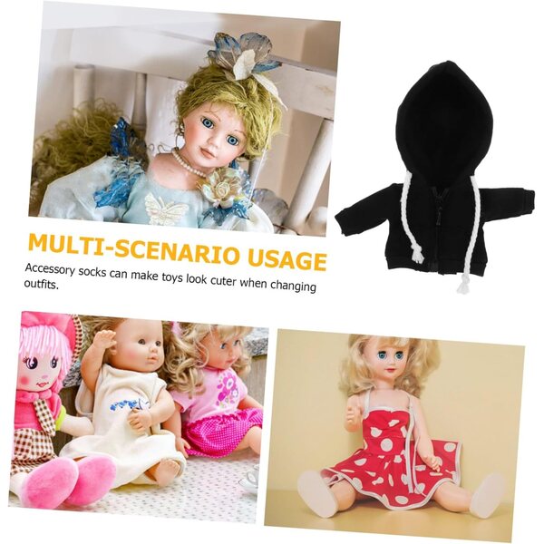 BESPORTBLE Mini Felpa Cappuccio Nera per Bambole - Accessori Abbigliamento Resistenti e Carini