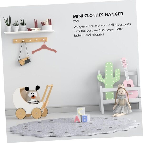 BESPORTBLE 50 Mini-Kunststoff-Kleiderbügel für Puppenkleidung – praktische und sichere Organizer