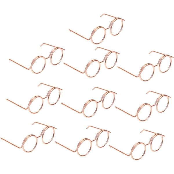 WOONEKY Set 15 Occhiali Mini in Metallo per Bambole, Accessori Leggeri per Fai da Te