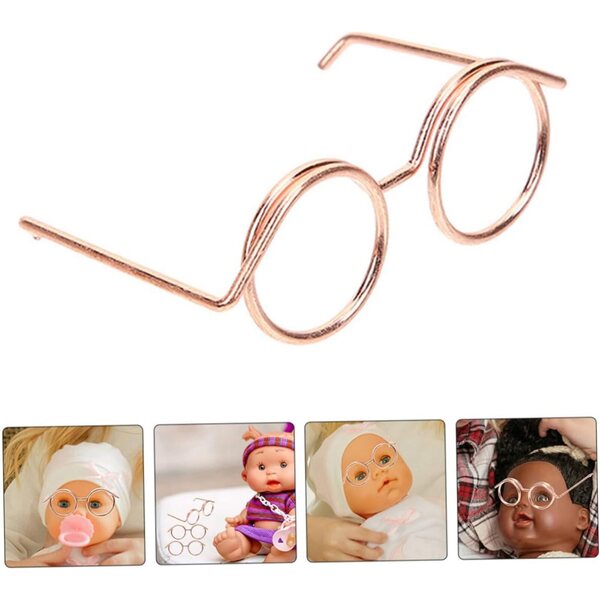 WOONEKY Set 15 Occhiali Mini in Metallo per Bambole, Accessori Leggeri per Fai da Te