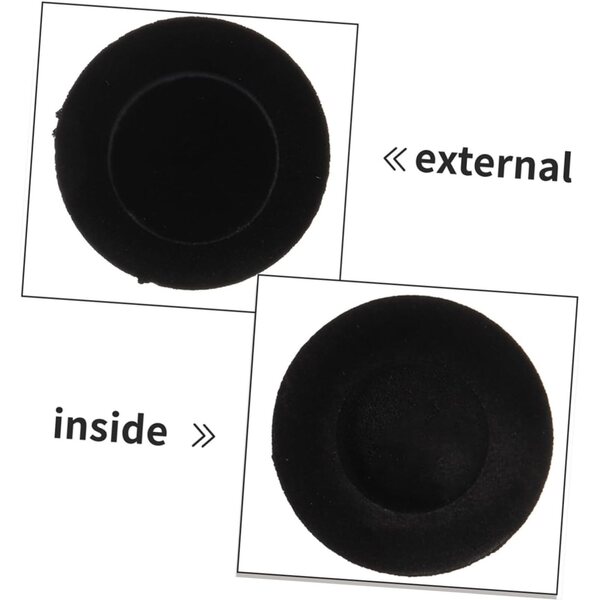 15 Mini Cappelli Nero in Resina e Flocking per Decorazioni Bambole e Artigianato DIY