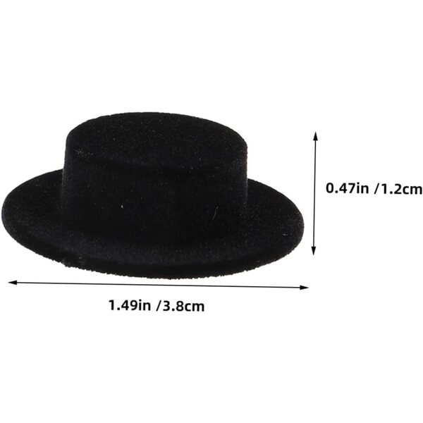 15 Mini Cappelli Nero Vellutato per Bambole Miniatura – Accessori Creativi DIY