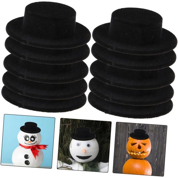 15 Mini Cappelli Nero Vellutato per Bambole Miniatura – Accessori Creativi DIY