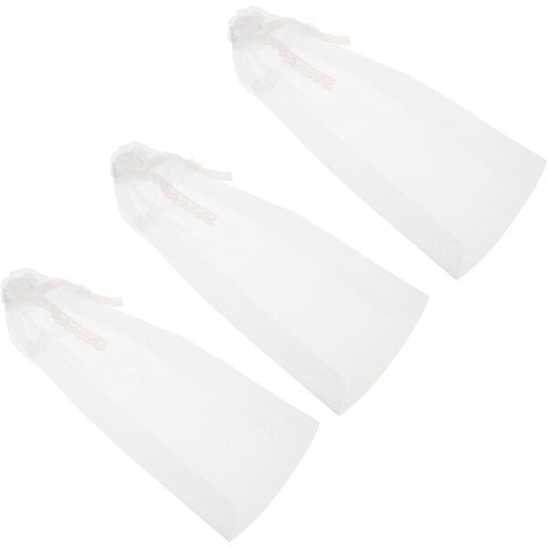 Set mit 3 Gaze-Hochzeits-Kopfbedeckungen für Puppen – elegantes und wiederverwendbares Zubehör