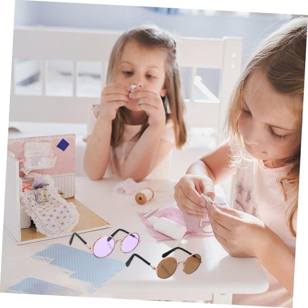 3 Mini-Brillen für Puppen aus Metall und Kunststoff, realistisches und faltbares Design