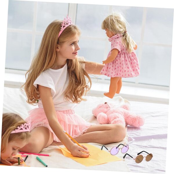 3 Mini-Brillen für Puppen aus Metall und Kunststoff, realistisches und faltbares Design