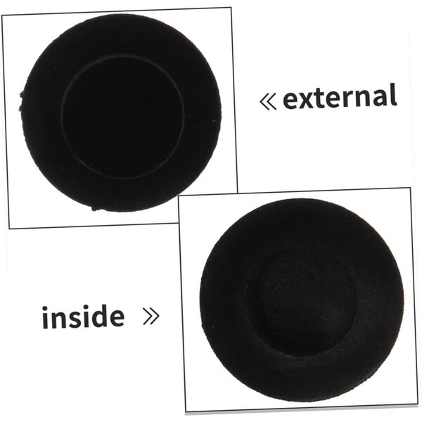 15 mini cappelli a cilindro neri in resina per bambole - MAJORMENCH