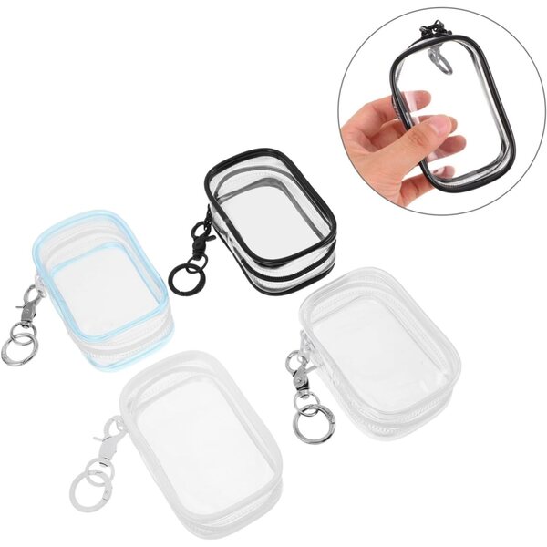 Custodia Trasparente PVC con Cerniera per Peluche e Figure da Collezione 4 pezzi