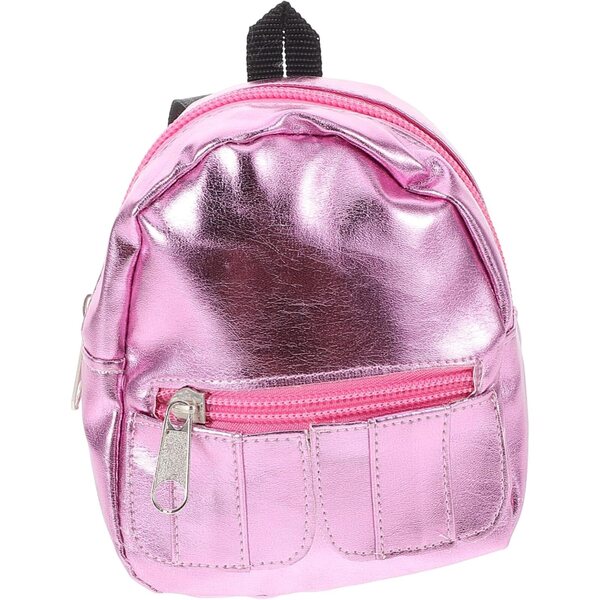 BESPORTBLE Mini-Rucksack für Puppen aus rosa Stoff – dekoratives Accessoire und Spielzeug