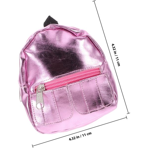 BESPORTBLE Mini-Rucksack für Puppen aus rosa Stoff – dekoratives Accessoire und Spielzeug