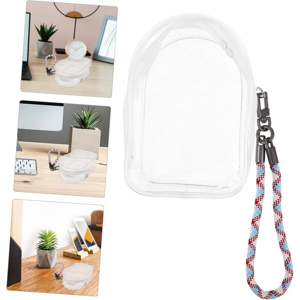 UPKOCH Transparente Tasche mit Schultergurt für Puppen, tragbarer Organizer und multifunktionales Etui