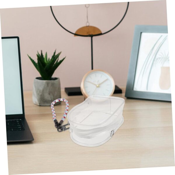 Borsa Portaoggetti Trasparente per Bambole con Cerniera e Cinturino Decorativo in PVC