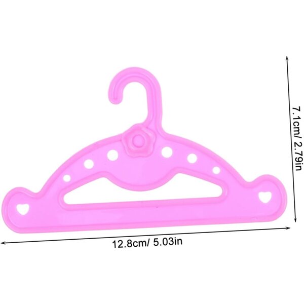 Hemobllo 16 pezzi Grucce Mini per Bambole in Plastica Colorate per Armadio