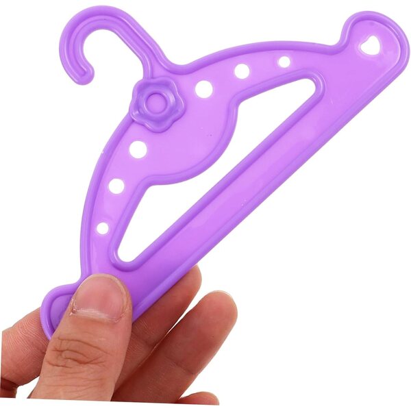Hemobllo 16 pezzi Grucce Mini per Bambole in Plastica Colorate per Armadio