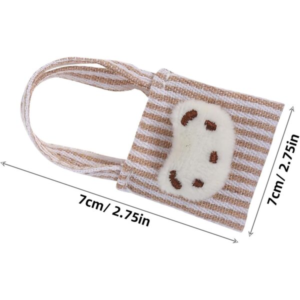 HEMOTON 4 Stück Mini-Leinentaschen für Puppenhaus-Rollenspielzubehör