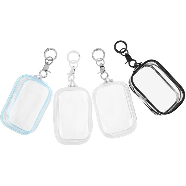 iplusmile Transparente, wasserdichte PVC-Hüllen für Sammlerstücke mit Schlüsselanhänger – Set mit 4 Stück