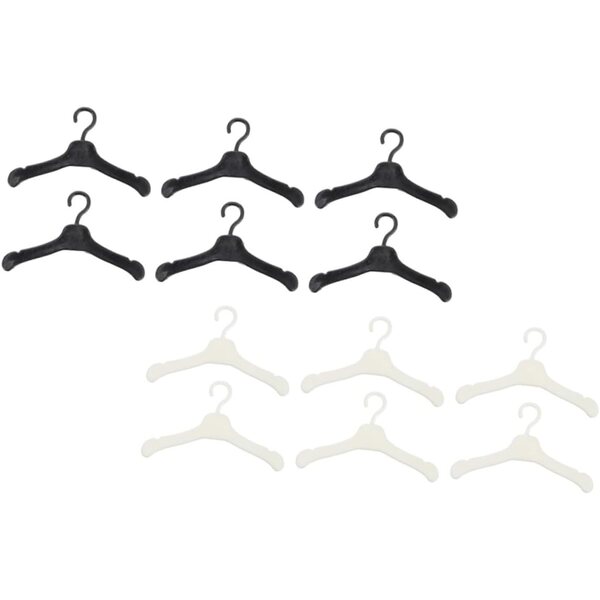 Beaupretty 60 Mini-Kunststoff-Kleiderbügel für Puppen in Schwarz und Weiß – stabiler Organizer