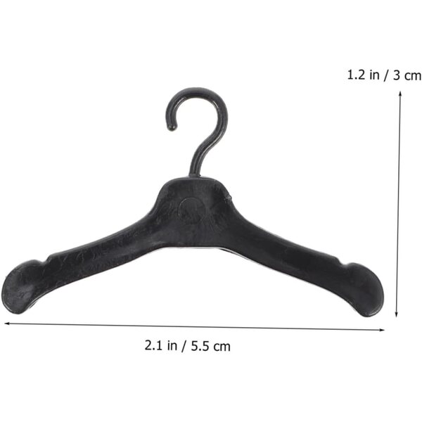 Beaupretty 60 Mini-Kunststoff-Kleiderbügel für Puppen in Schwarz und Weiß – stabiler Organizer