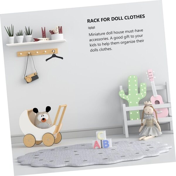 Beaupretty 60 Mini-Kunststoff-Kleiderbügel für Puppen in Schwarz und Weiß – stabiler Organizer