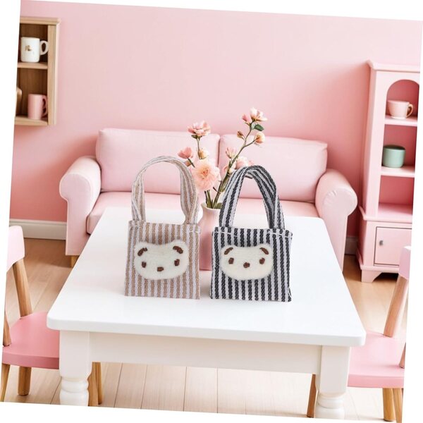 BESPORTBLE 4 pezzi Mini Borse in Tela Multicolore per Case delle Bambole e Accessori