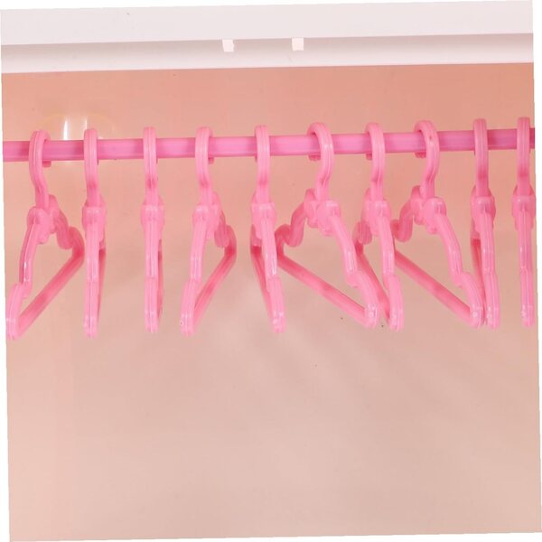 VICASKY Mini-Kleiderschrank mit 20 rosa Mini-Kleiderbügeln für Puppenhäuser