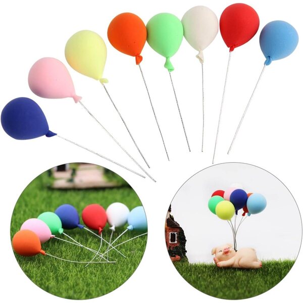 Set 8 mini palloncini in resina scala 1:12 per decorazioni casa delle bambole