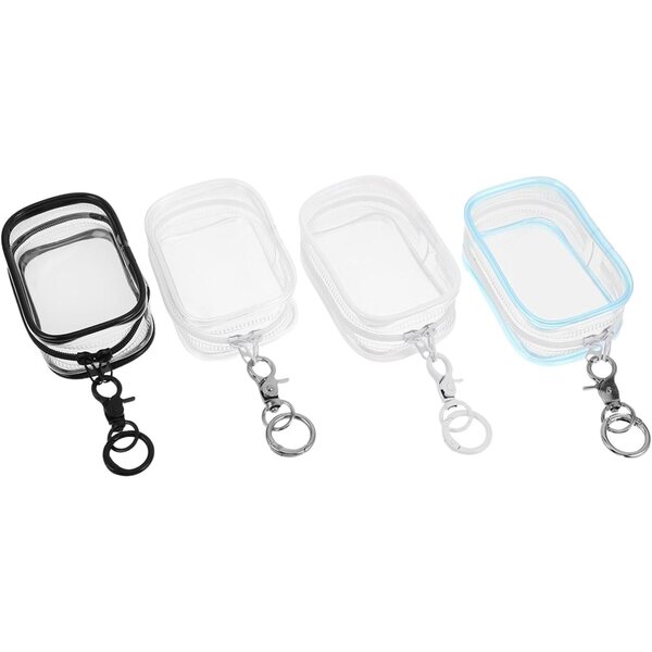 Borsa Trasparente PVC con Portachiavi Custodia Protettiva per Figure e Bambole Organizer