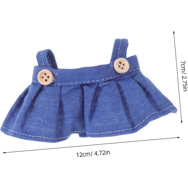 4er-Set Kleidung mit Stoffrock für 17-cm-Puppen – Schicke Plüsch-Overalls