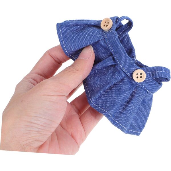 4er-Set Kleidung mit Stoffrock für 17-cm-Puppen – Schicke Plüsch-Overalls