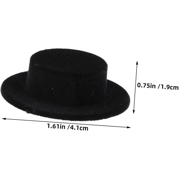 15 Mini Cappelli da Bambola in Resina Floccata Decorazione Artigianale Natalizia
