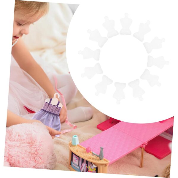 Beaupretty Set mit 100 Mini-Kleiderbügeln aus stabilem Kunststoff für Puppen und Minihäuser