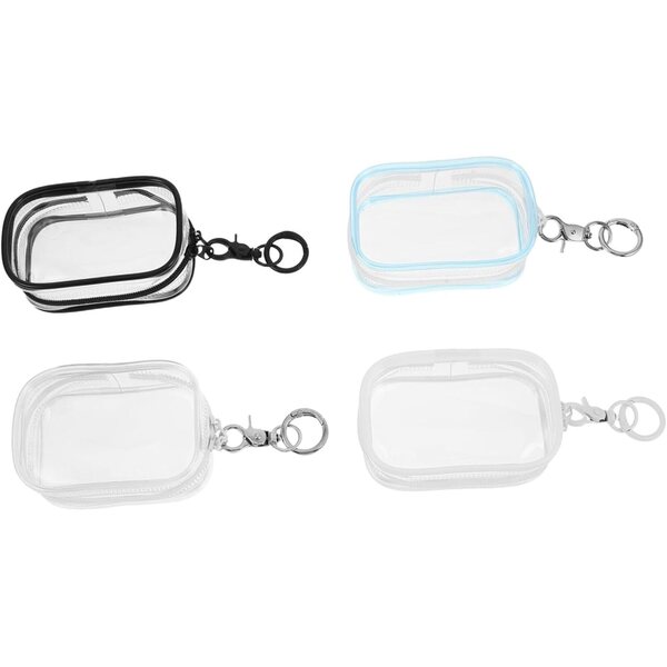 4 Sacchetti Trasparenti PVC per Esposizione Bambole con Portachiavi - Custodia Protettiva
