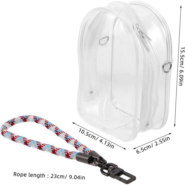 Borsa Trasparente Funnetoyu per Bambole con Cordino Colorato e Organizer Multiuso