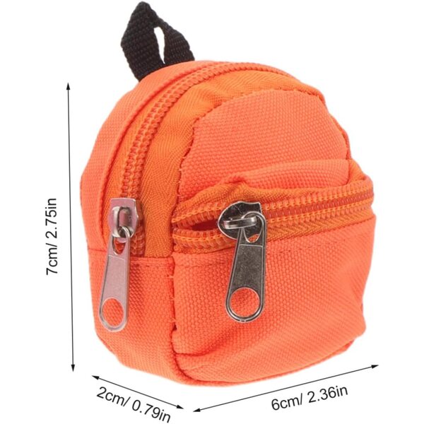 6 mini zaini per bambole con cerniera colorati ideali per giochi di ruolo e case delle bambole