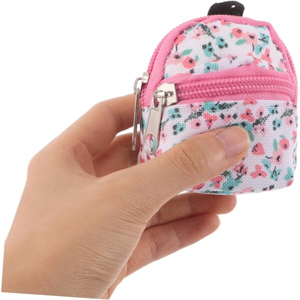 6 mini zaini per bambole con cerniera colorati ideali per giochi di ruolo e case delle bambole