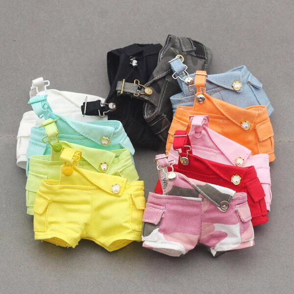 Anime-Overalls für Puppen mit verstellbaren Schultergurten aus waschbarem Polyester, 11 Farben