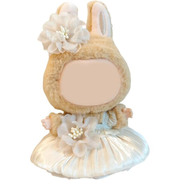 Hochzeitskleid-Set für 15-cm-Puppen mit Spitzen- und Tüllrock und Haarband