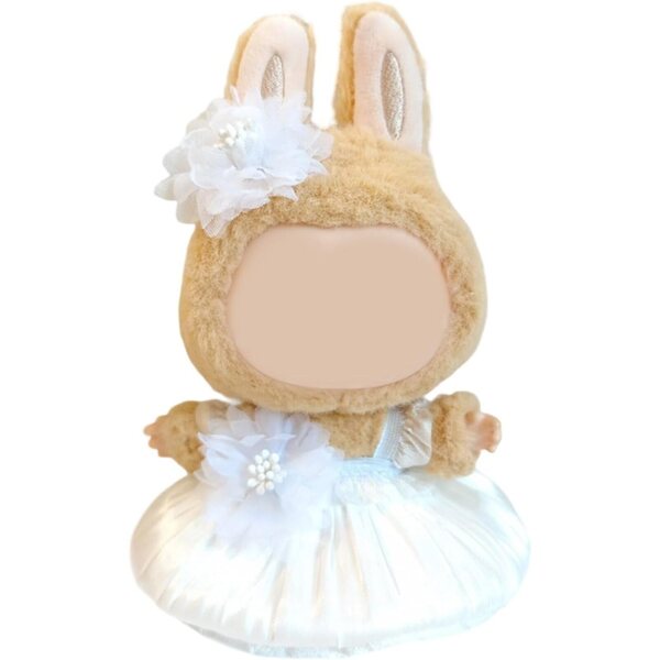 Hochzeitskleid-Set für 15-cm-Puppen mit Spitzen- und Tüllrock und Haarband