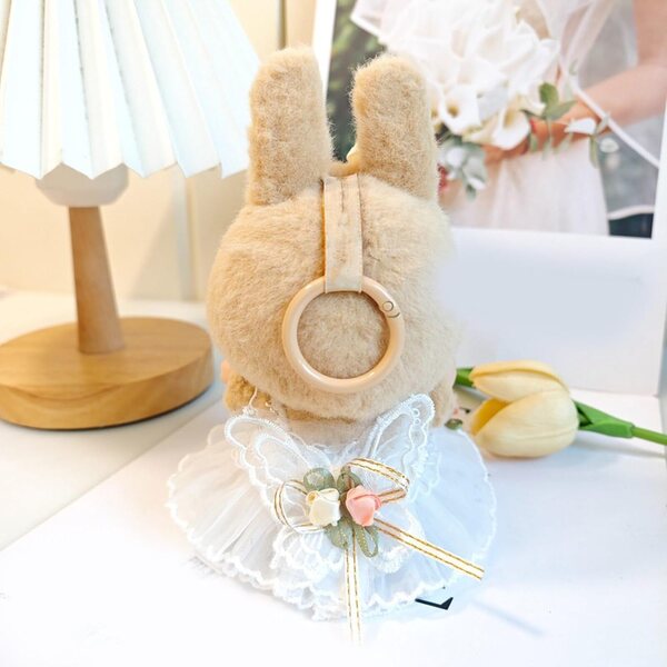 Hochzeitskleid-Set für 15-cm-Puppen mit Spitzen- und Tüllrock und Haarband
